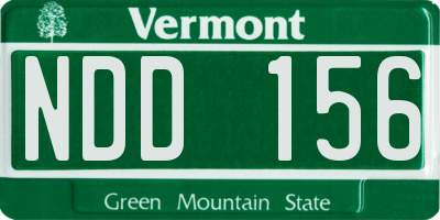 VT license plate NDD156