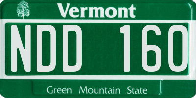 VT license plate NDD160
