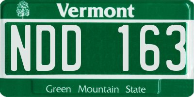 VT license plate NDD163
