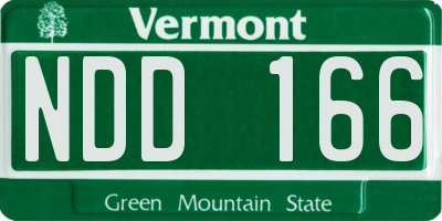 VT license plate NDD166