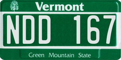 VT license plate NDD167