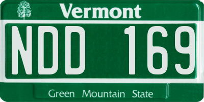 VT license plate NDD169