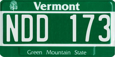 VT license plate NDD173