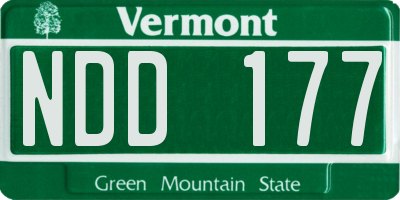 VT license plate NDD177