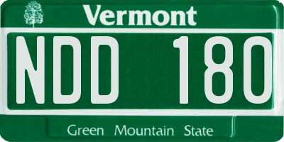 VT license plate NDD180