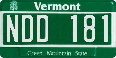 VT license plate NDD181