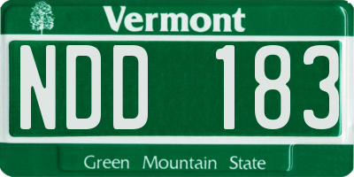 VT license plate NDD183