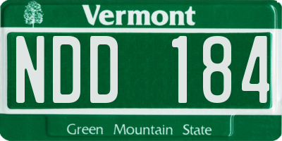 VT license plate NDD184