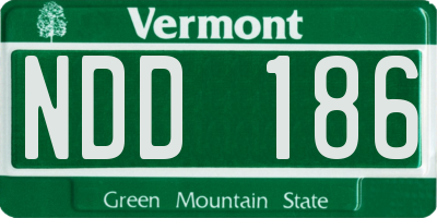VT license plate NDD186