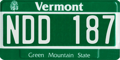 VT license plate NDD187