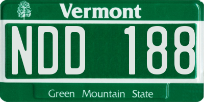 VT license plate NDD188