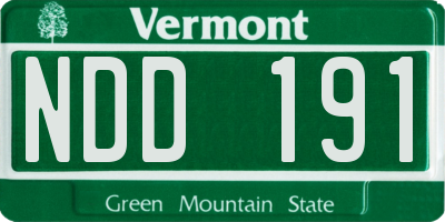 VT license plate NDD191