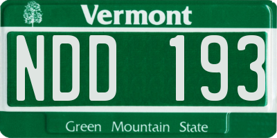 VT license plate NDD193