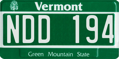 VT license plate NDD194