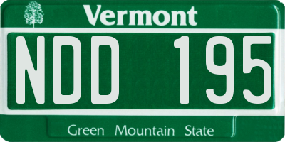 VT license plate NDD195