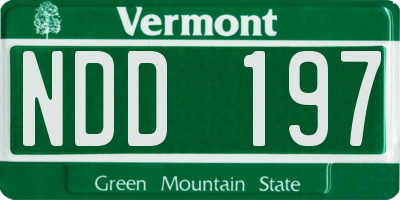 VT license plate NDD197