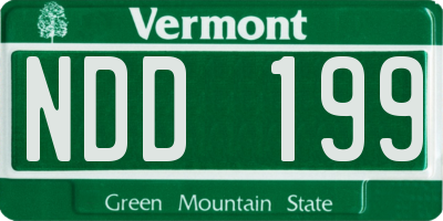 VT license plate NDD199