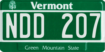 VT license plate NDD207