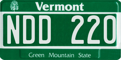 VT license plate NDD220