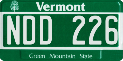 VT license plate NDD226