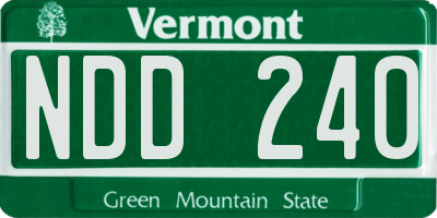 VT license plate NDD240