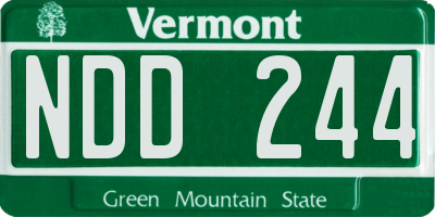 VT license plate NDD244