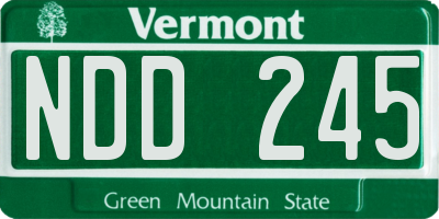 VT license plate NDD245
