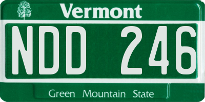 VT license plate NDD246