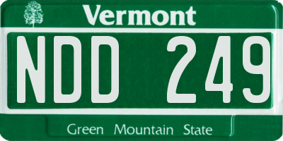 VT license plate NDD249