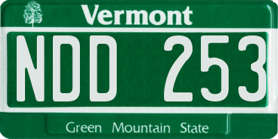 VT license plate NDD253