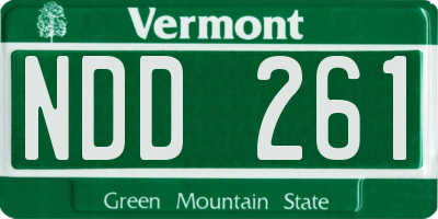 VT license plate NDD261
