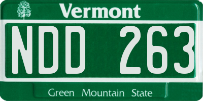 VT license plate NDD263