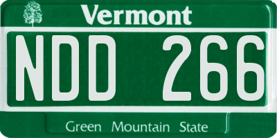 VT license plate NDD266