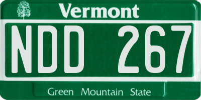 VT license plate NDD267