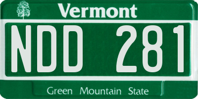 VT license plate NDD281