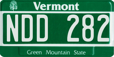 VT license plate NDD282