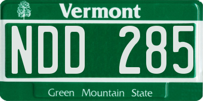 VT license plate NDD285