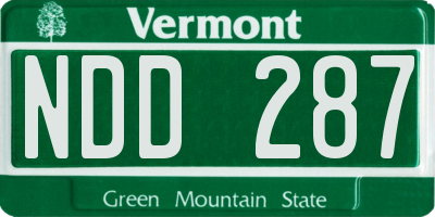 VT license plate NDD287