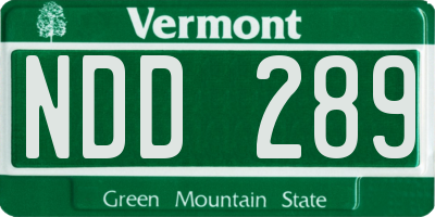 VT license plate NDD289