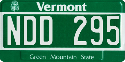 VT license plate NDD295