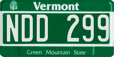 VT license plate NDD299