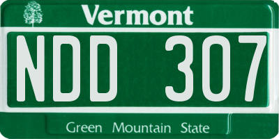VT license plate NDD307