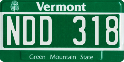 VT license plate NDD318
