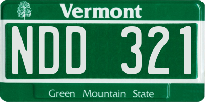 VT license plate NDD321