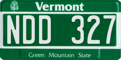 VT license plate NDD327