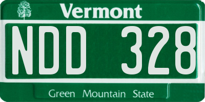 VT license plate NDD328