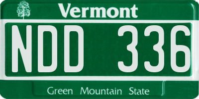 VT license plate NDD336