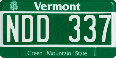 VT license plate NDD337