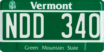 VT license plate NDD340