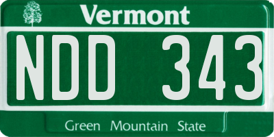 VT license plate NDD343